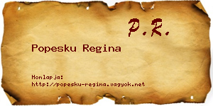 Popesku Regina névjegykártya